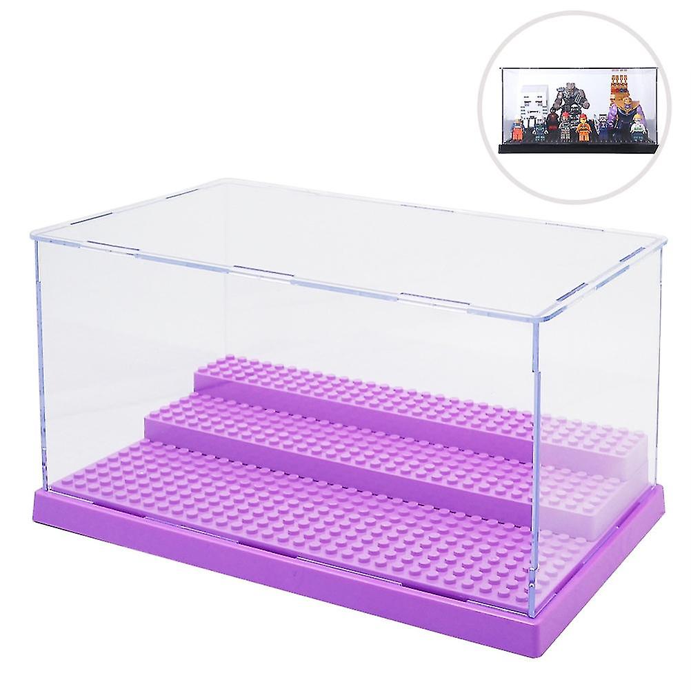 3 Steps Display Case Acrylic Box Dustproof Display Case for Blocks Plastic Display Box