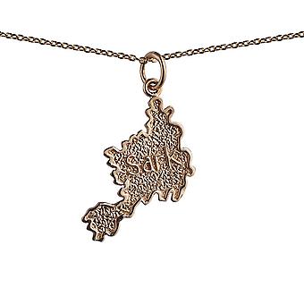 9ct Gold 25x15mm Map of Sark Pendant with a cable Chain 20...