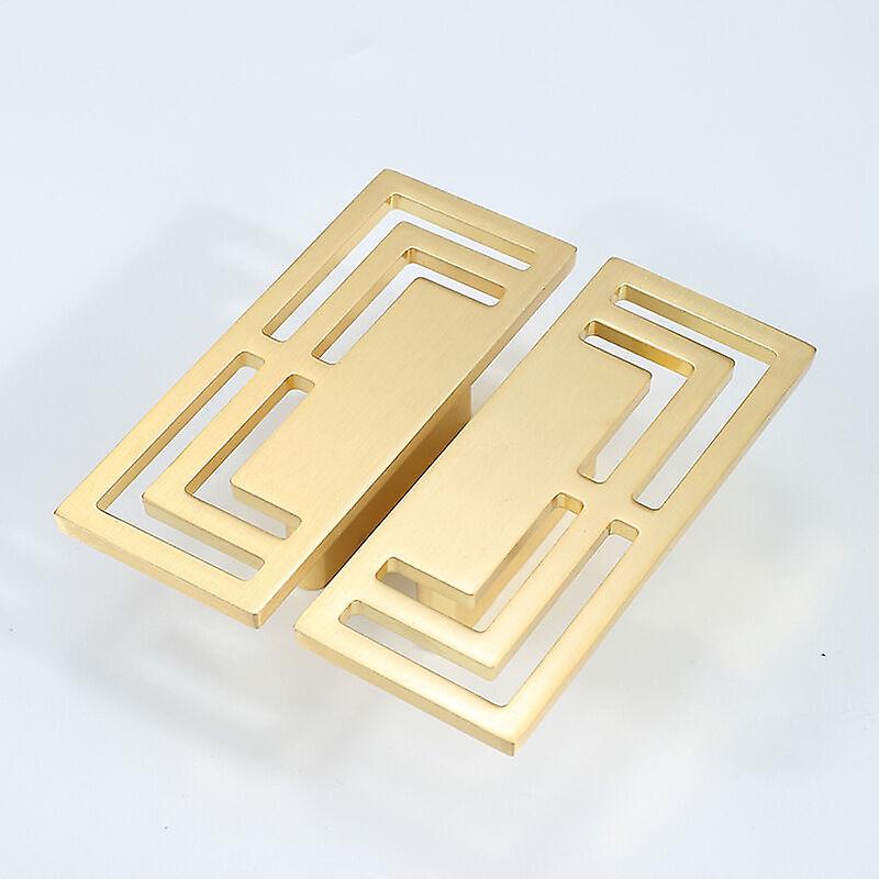 drawer pulls, elegant gold copper cupboard pulls, modern Chinese patterns, double hole, handle，（2pcs）