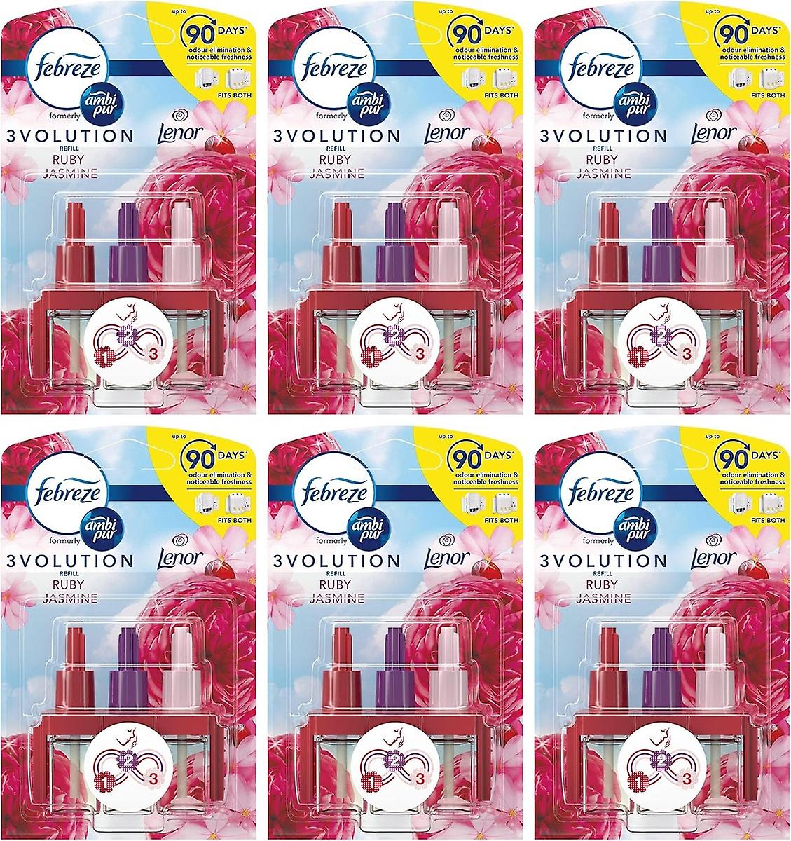 6 x 20ml Febreze 3Volution Plug in refill - Ruby Jasmine