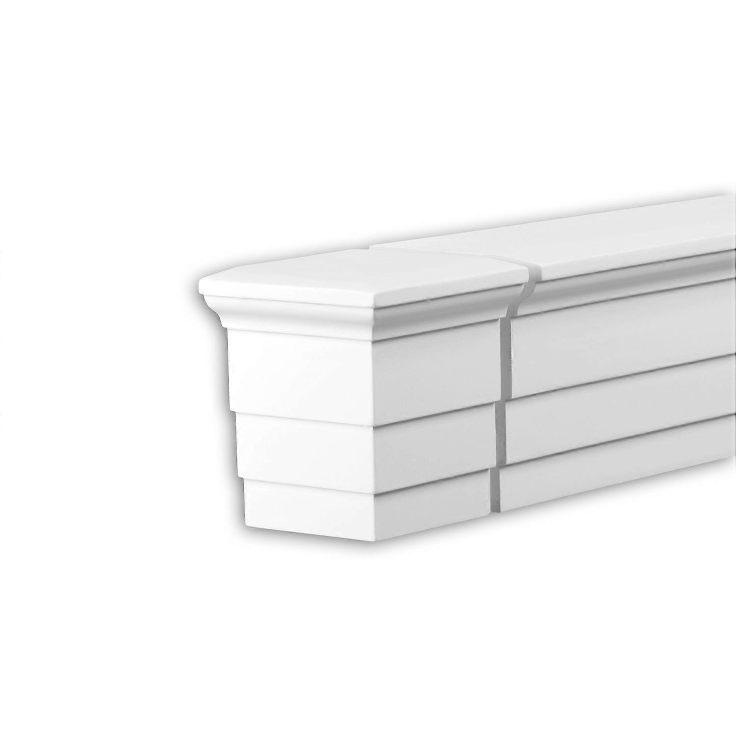 Profhome Decor 1 x End element 434231 Profhome white Rigid polyurethane foam pre-primed lightweight, sturdy, dimensionally