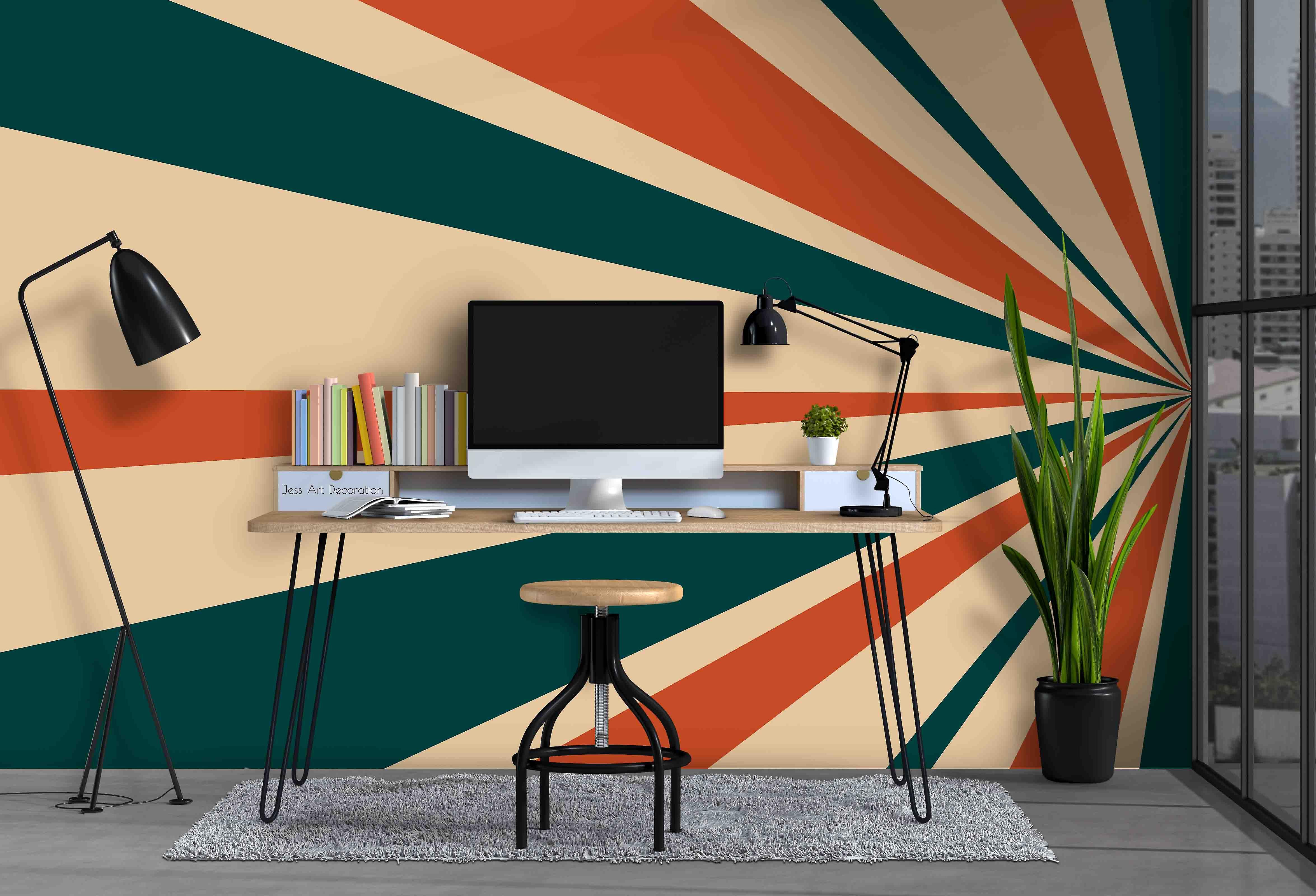 3D Abstract Geometric Colorful Stripes Pattern Wall Mural Wallpaper Gd 3388