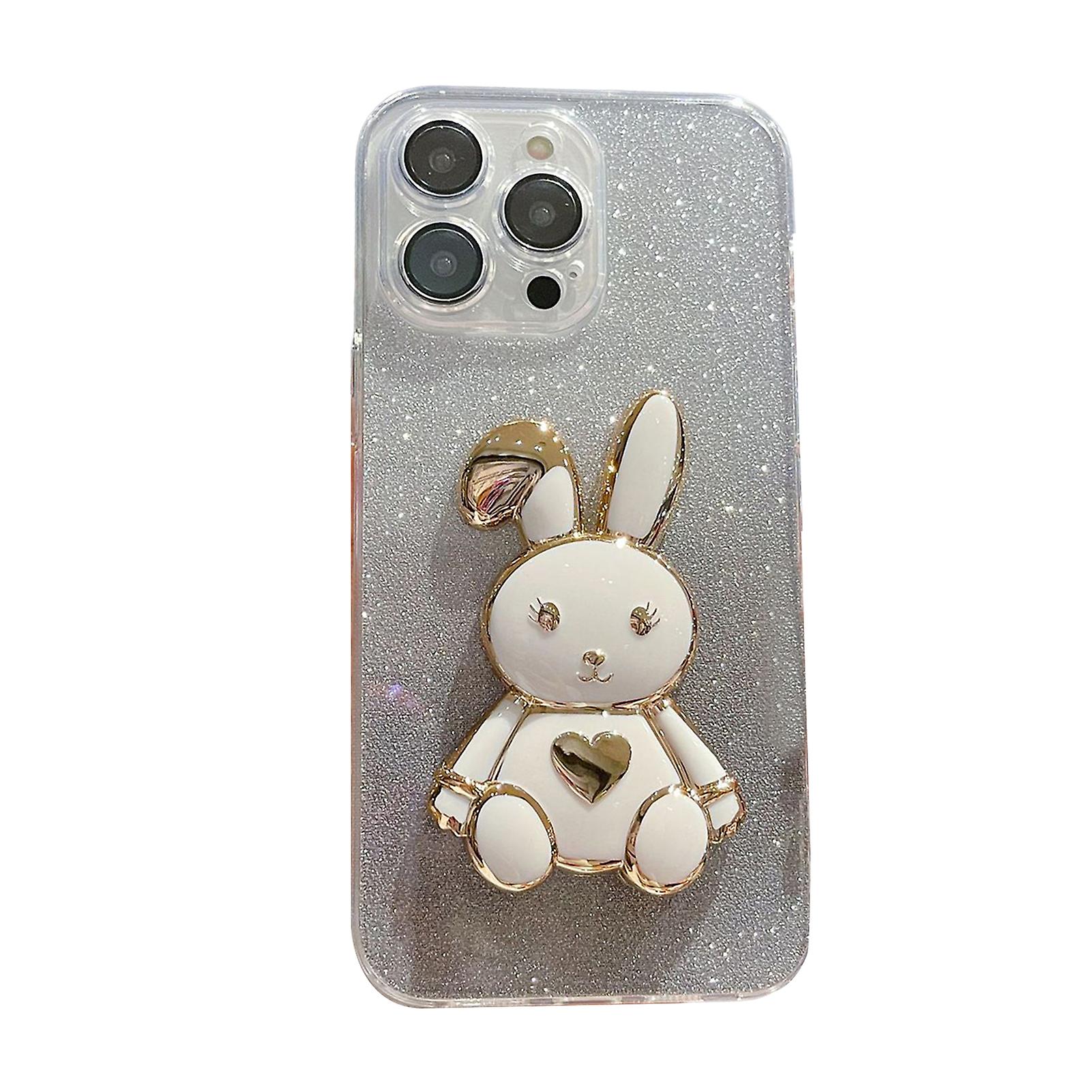 Phone Case with Bracket Anti-fall Shock-proof Anti-scratch Impact Resistant Precise Hole Position Rabbit Phone Case for iPhone 14 Pro/Pro Max