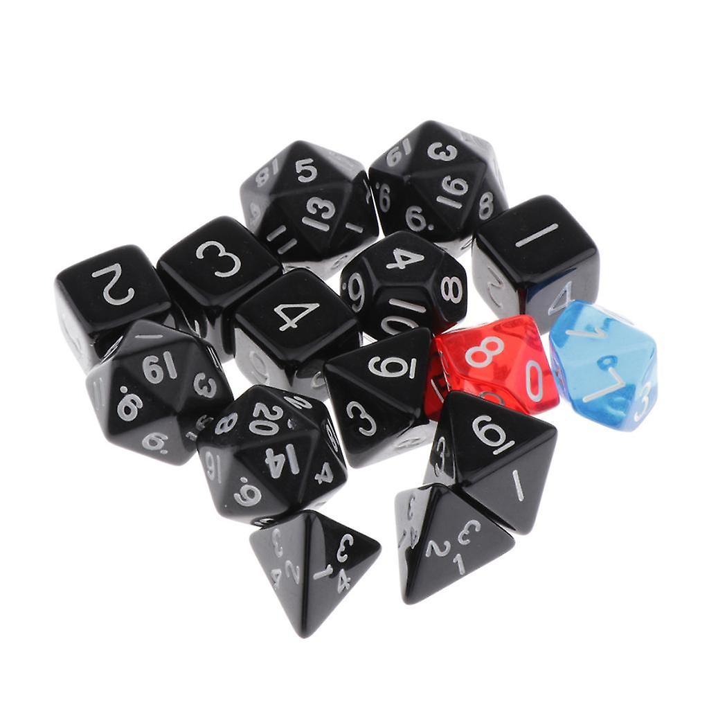 Polyhedral Dice TRPG Dice Acrylic for Board Game 15pcs