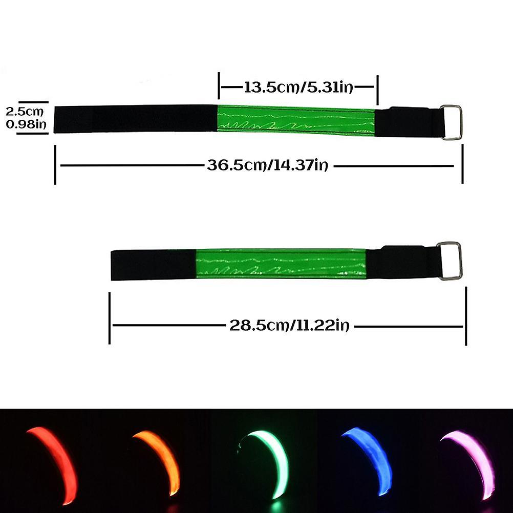 4Pcs LED Armband USB Rechargeable Reflective Band Adjustable Safety Light Up Armbands for Outdoor Jogging Running Cycling Sports