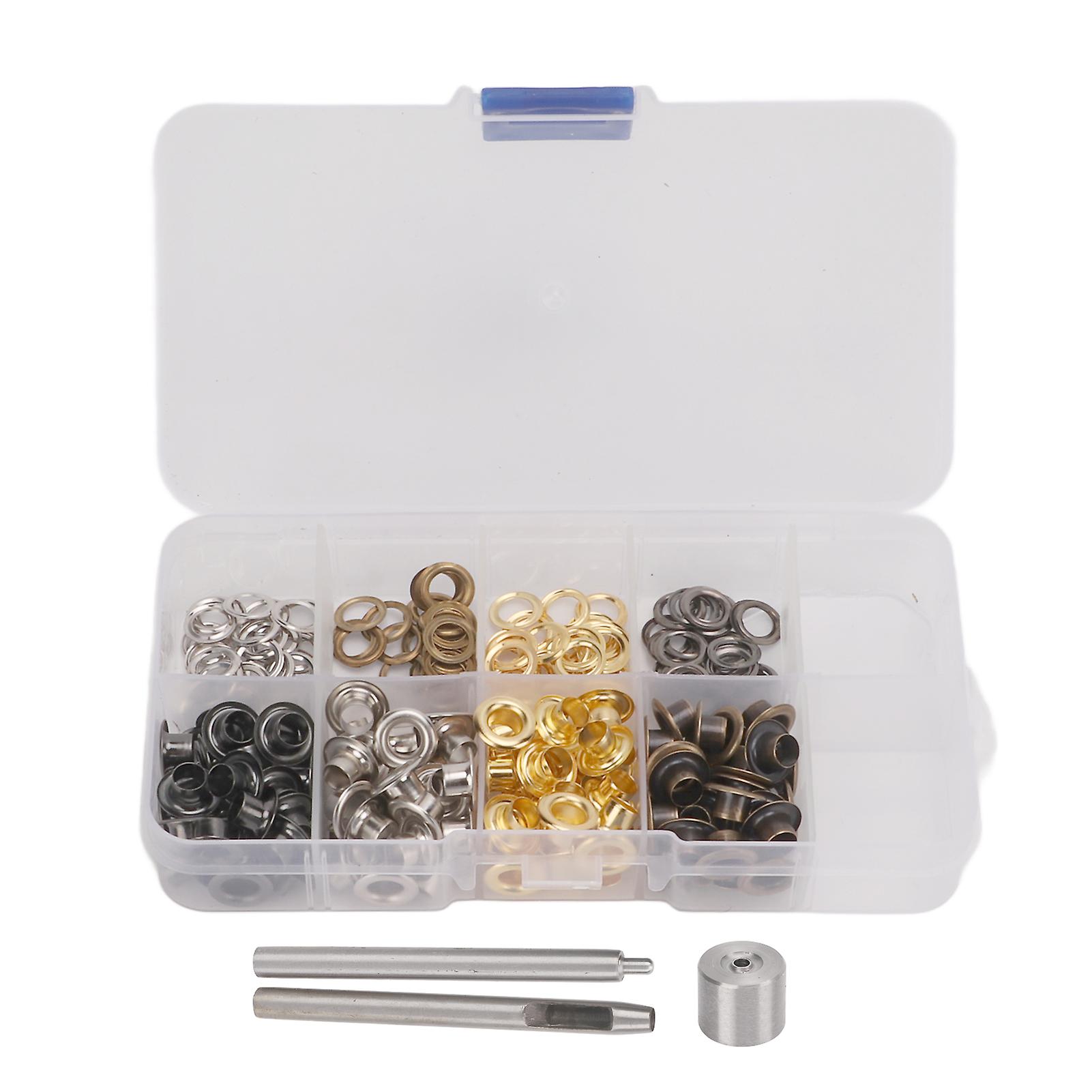 5mm Grommet Tool Kit Multicolor Sturdy Construction Iron Copper Grommet Set with Storage Box for Pants Bags Hats Belts