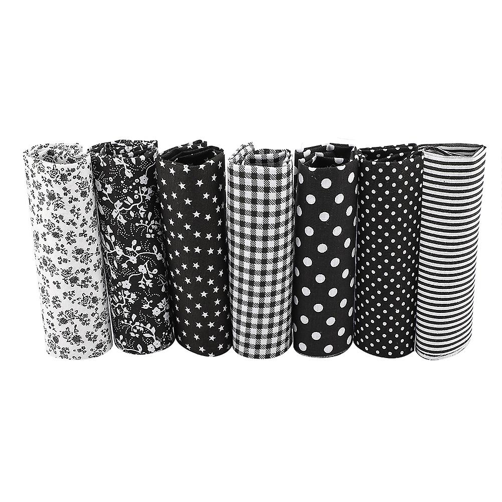 Patchwork Cotton Fabric Plain Cloth, Cotton Fabric DIY Assorted Squares Pre Cut Bedding Suite Quarters Bundle Black(25 * 25)