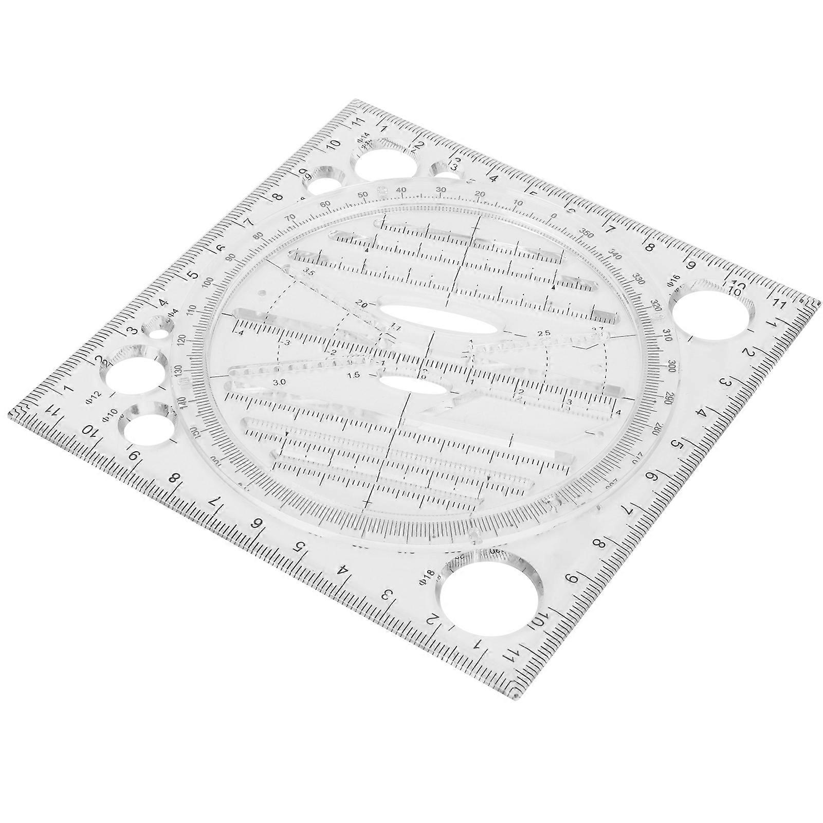 Multi-Function Acrylic Drawing Ruler 12x12cm Carpenter Tool
