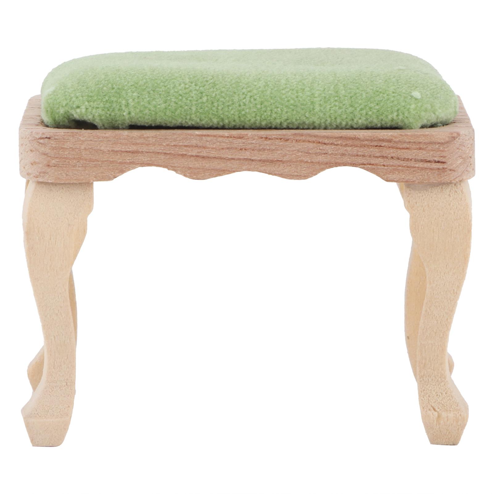 Miniature Dollhouse Stool with Cushion – 1/12 Scale Furniture Set