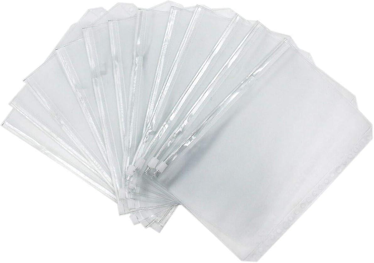 20 Holes Transparent Plastic PVC Insertable Binder Folders Pockets Sheet Page Paper Refills Protector for 20 Rings Notebook Planner Diary Loose Leaf F