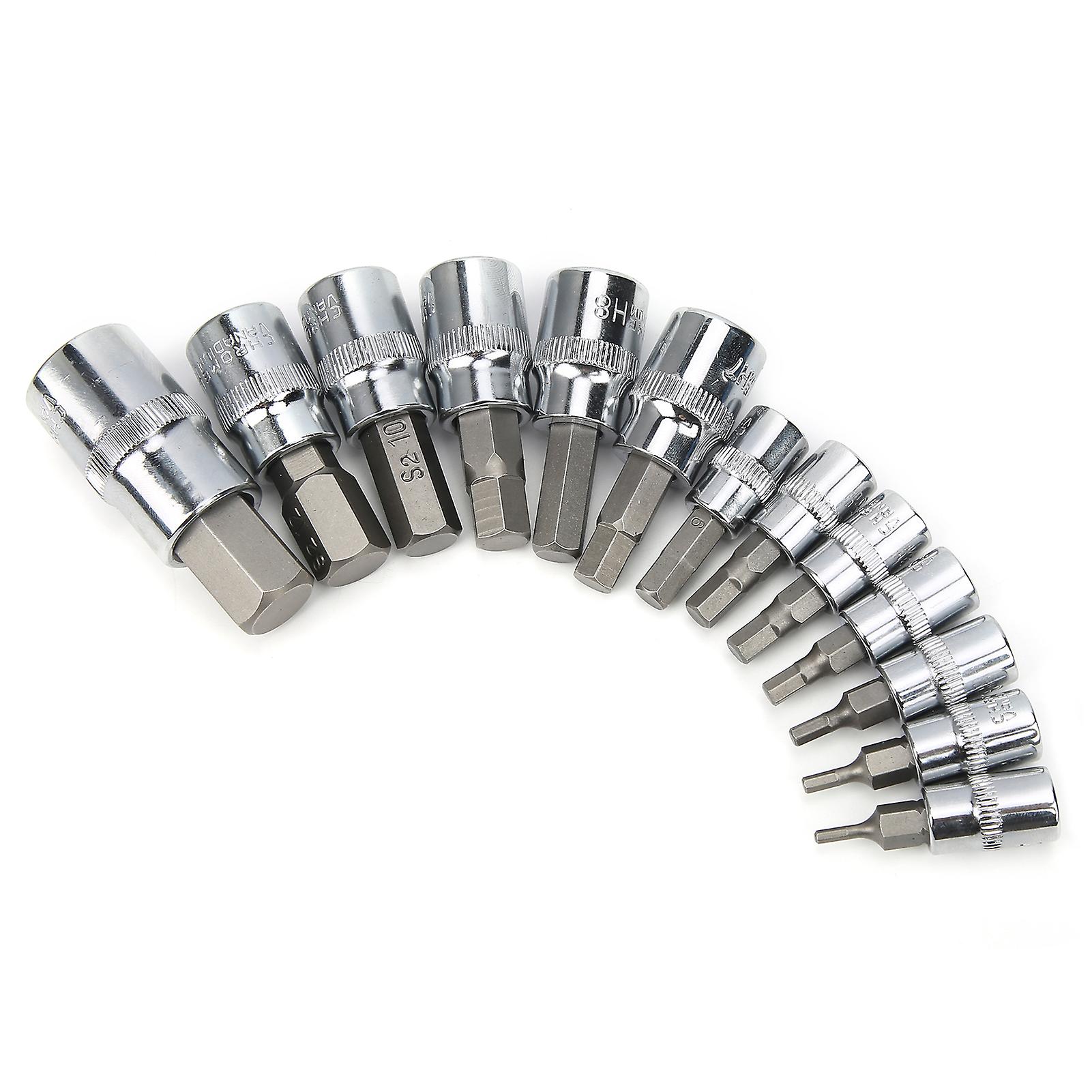 1/4in 3/8in 1/2in Square Wrench Hex Bit Socket Set for Auto Maintenance with Tool Box