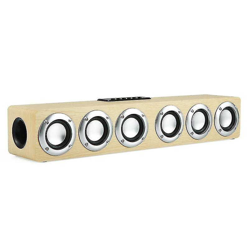 Wooden Sound Bar Audio Center Bluetooth Speaker Box Home |soundbar(yellow Wood Grain)
