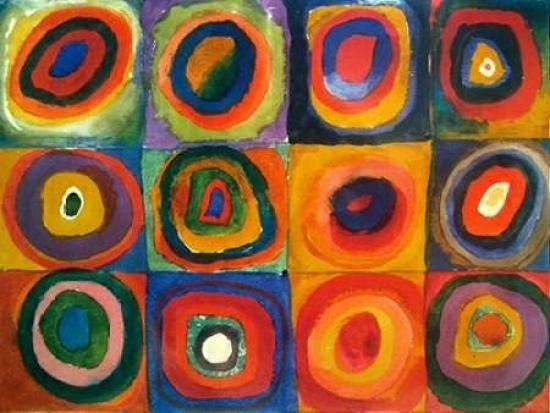 Squares with Concentric Circles Poster