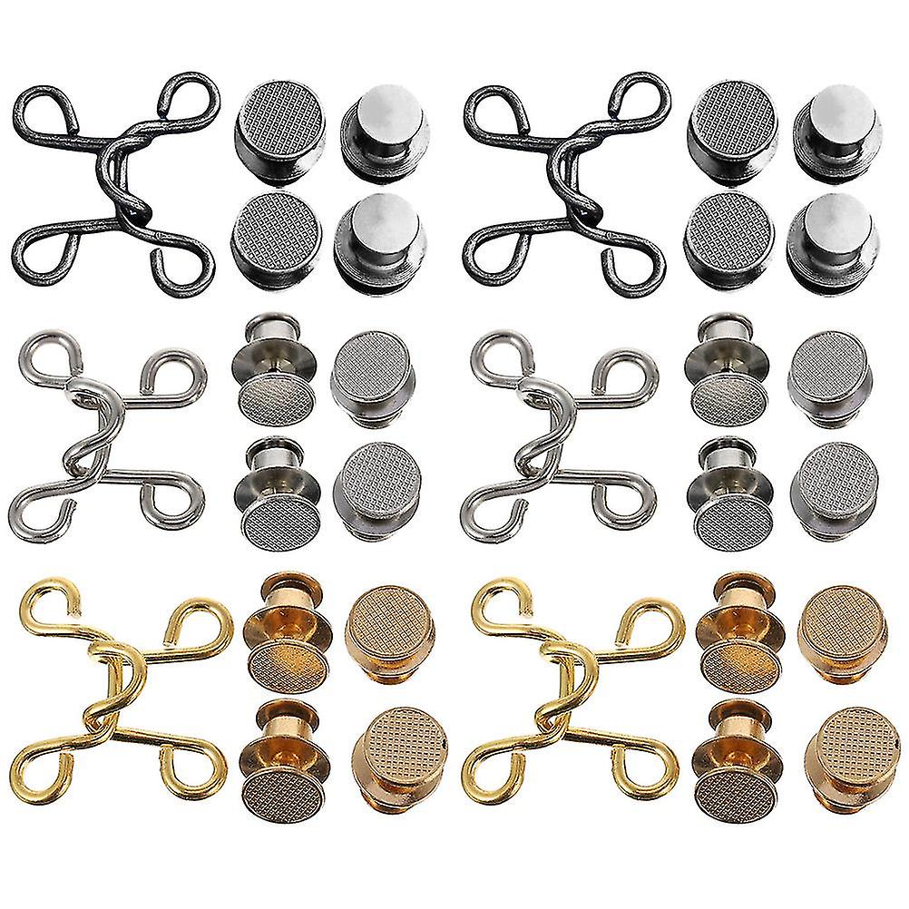 6 Sets Snap Buttons Adjustable Jean Button Pants Buttons Replacement No Sew Clothes Buttons