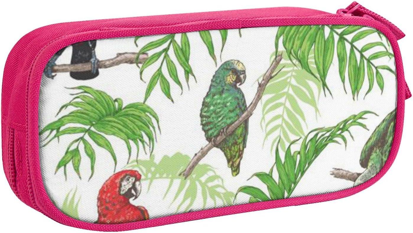 AD625 Paris Tower with Autumn Leaves print Large capacity double pencil pouchDouble-layer zipper stationery bag