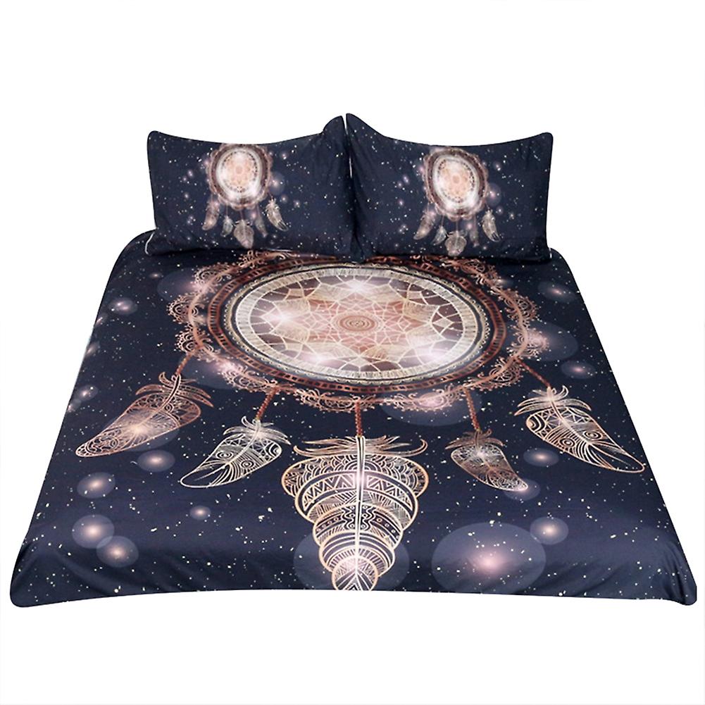 3pcs\/set 3D Print Special Feather Pattern Duvet Cover Pillow Cases Bedding Set (US Queen)