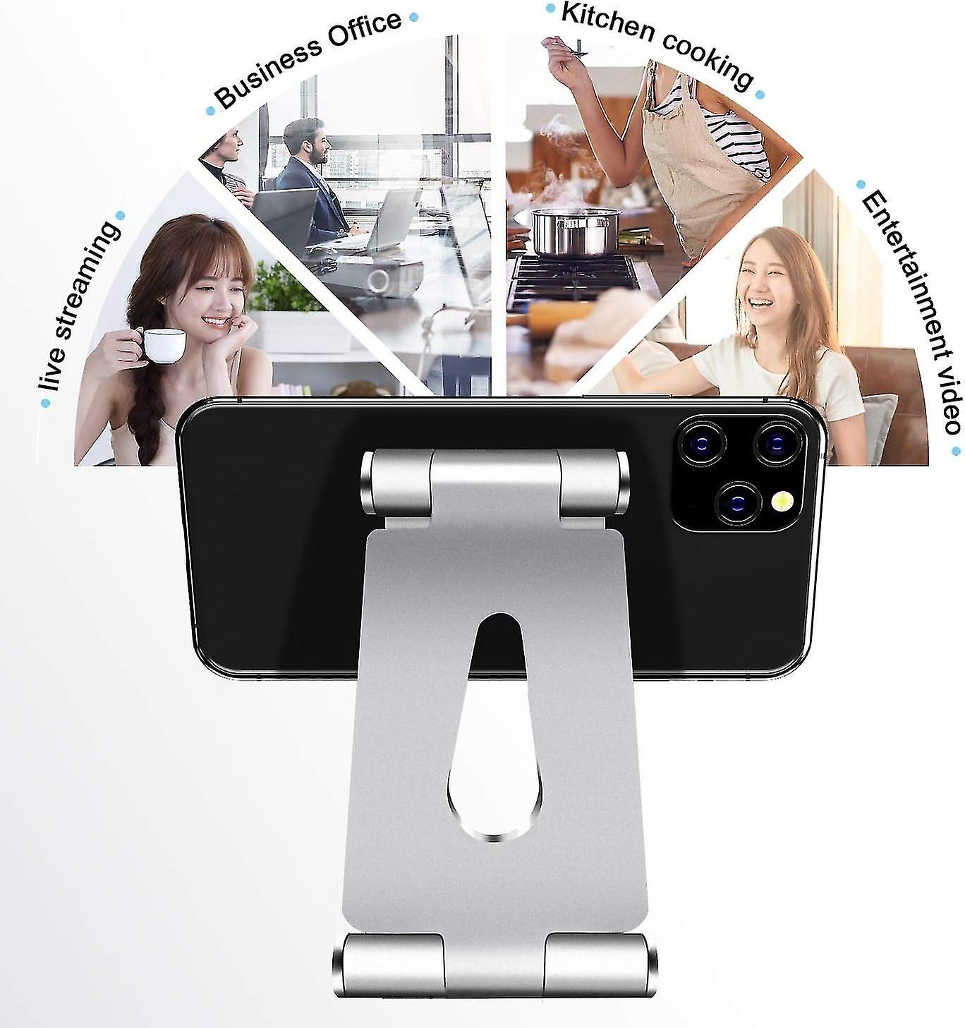 Cell Phone Holder, Table Stand (3-9 Inch), Silver