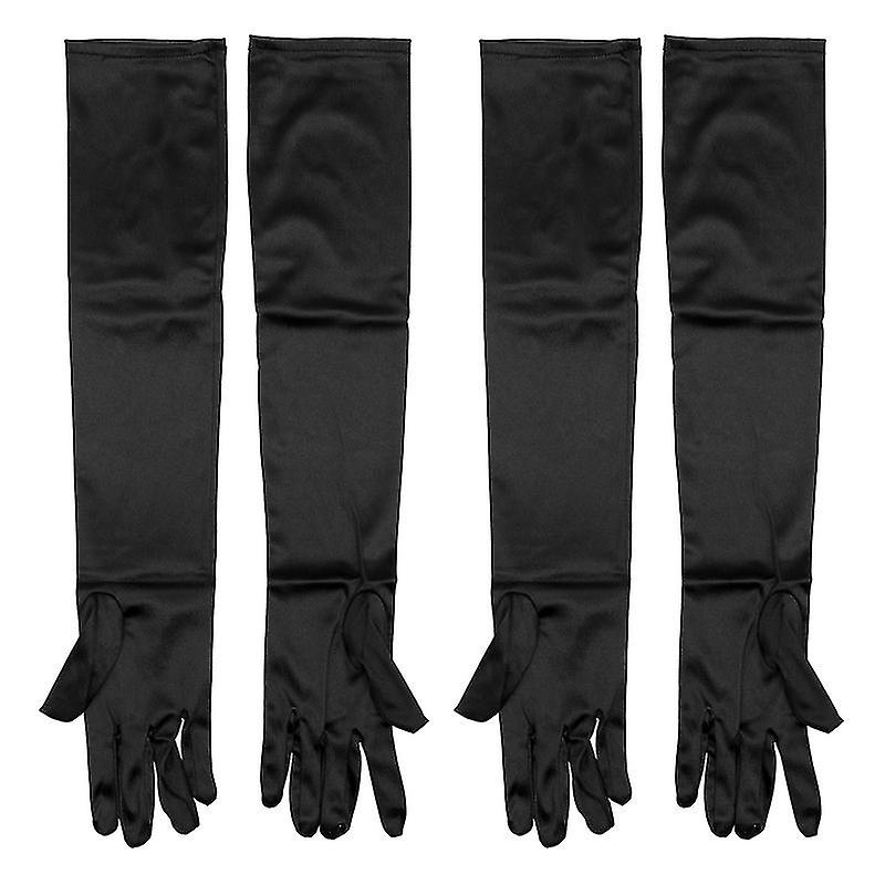 2pair Long Satin Gloves