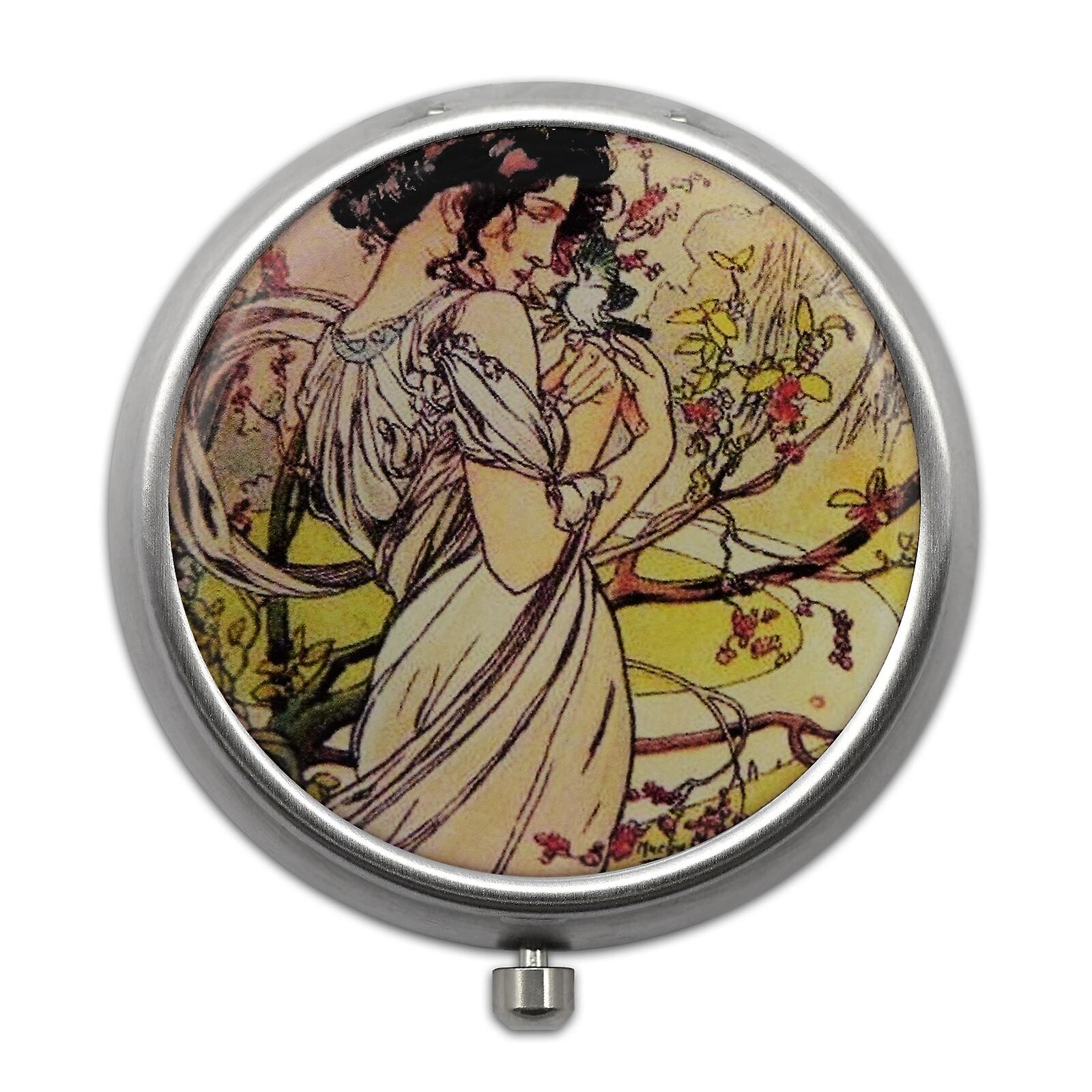 Pill Box with Four Seasons Designs - May