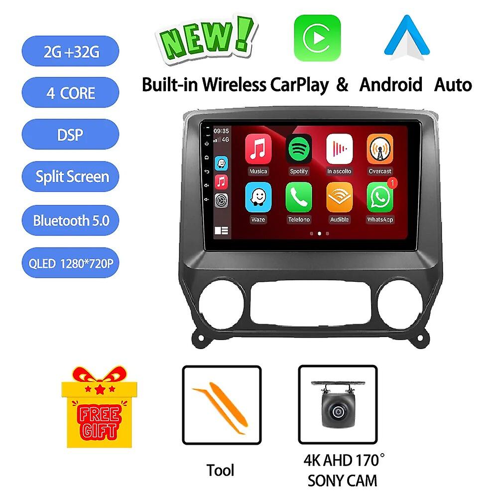 Android 13 For Chevrolet Sierra 2014-2018 Car Radio Stereo Multimedia Video Player Navigation Gps Wireless Carplay Head Unit