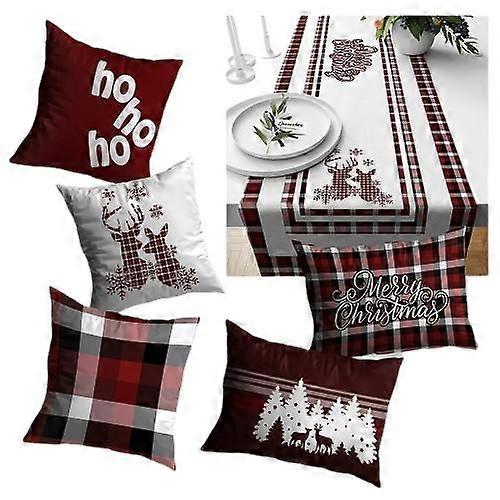 New Year Print Pillow Case with Runner Sets