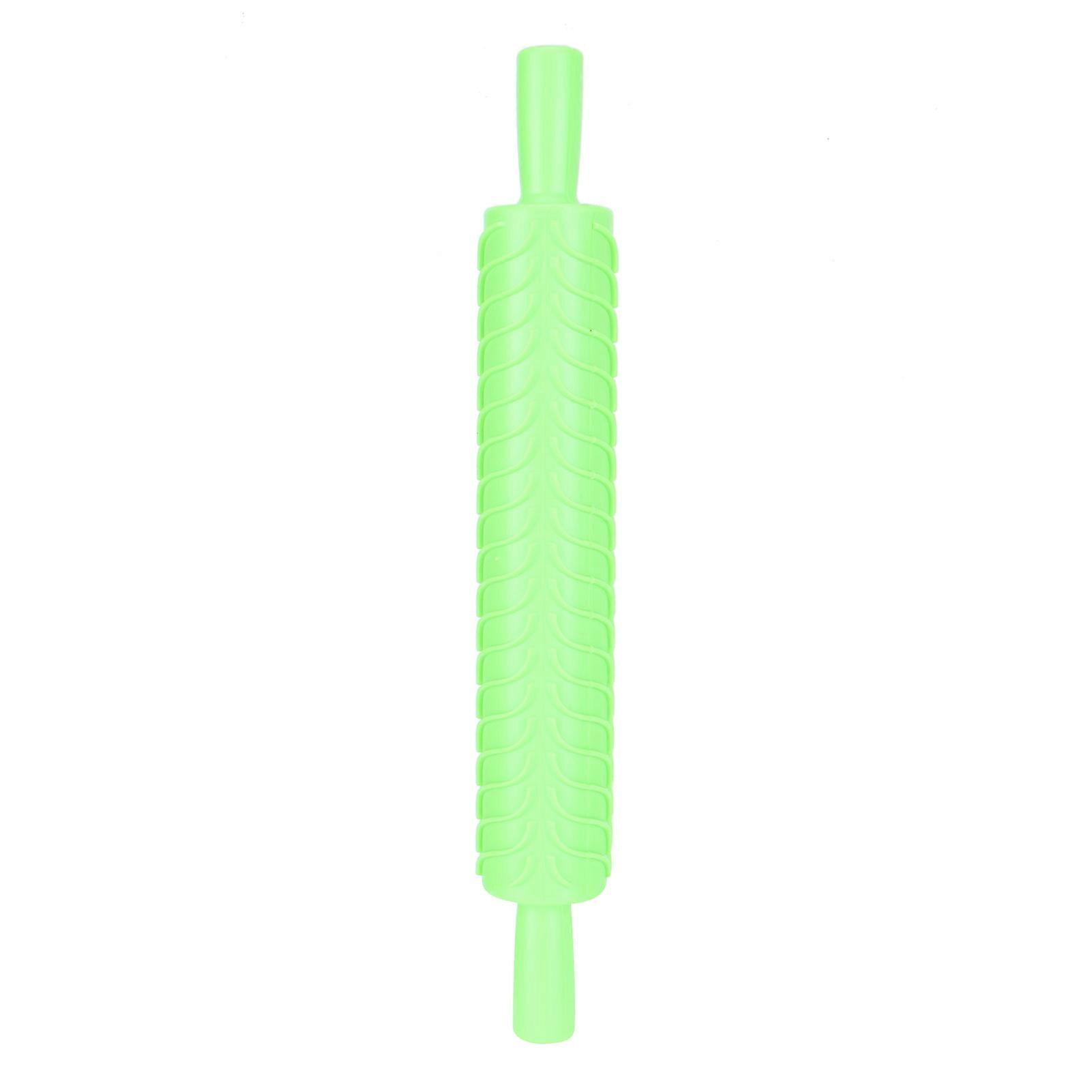Fondant Rolling Pin Tool Plastic Embossing Roller Baking Pastry Cake Decorating SuppliesLeaves Pattern