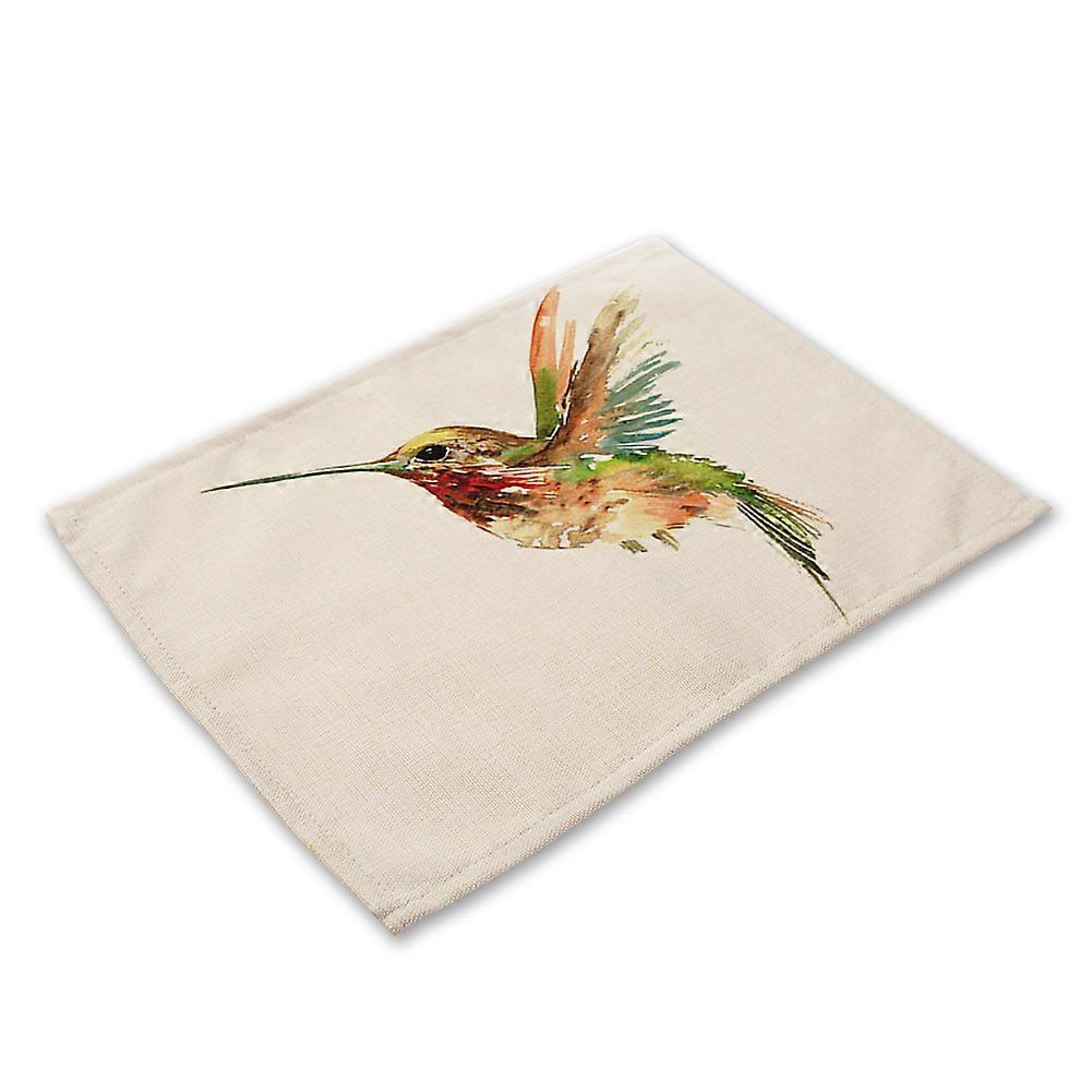 Colorful Bird Print Anti-Slip Heat-insulation Placement Bowl Plate Fork Table Mat(MA0027-3)