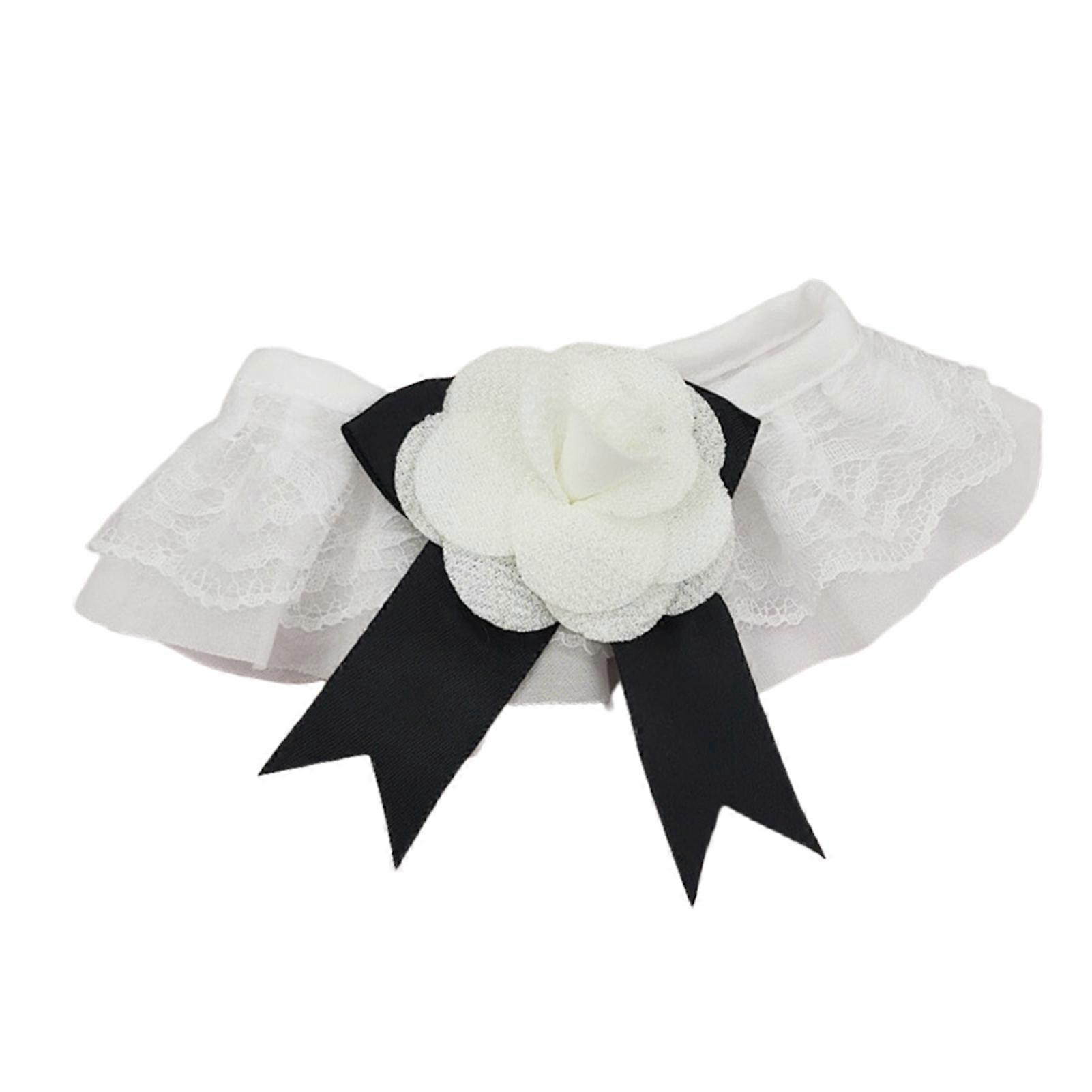 Pet Collar Princess Style Three-dimensional Flower Lace Comfortable Wear Elastic Strap Dress Up Adorable Pet Dogs Cats Triangle Scarf Pet Accessories