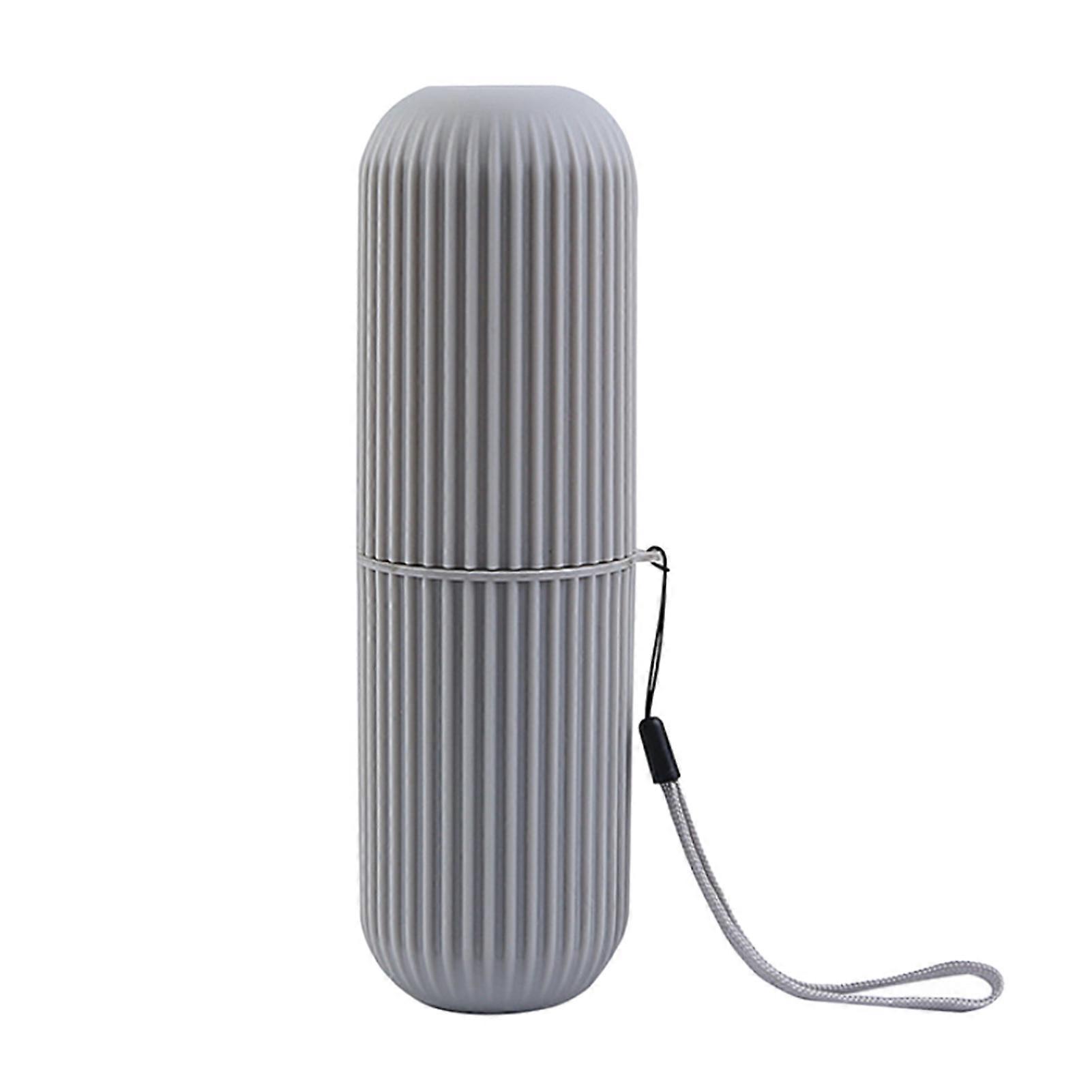 Toothbrush Cup Case Multifunctional Portable Plastic Toothbrush Toothpaste Case Box For Travel Camping Gray