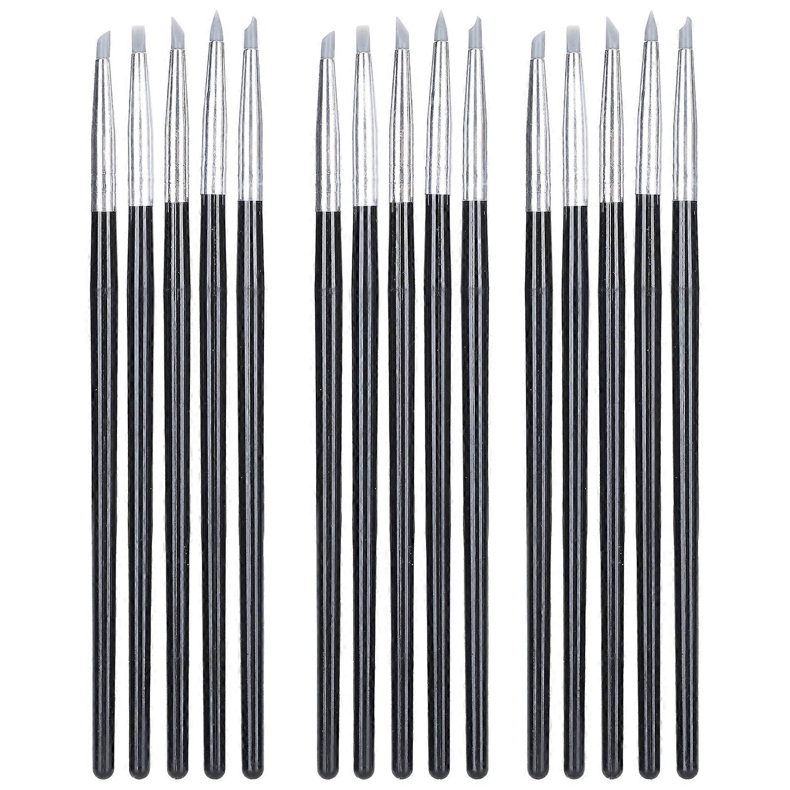 3 סטים של מברשות צבע לפיסול חרסית בצבעי מים עט סיליקון בגדלים שונים