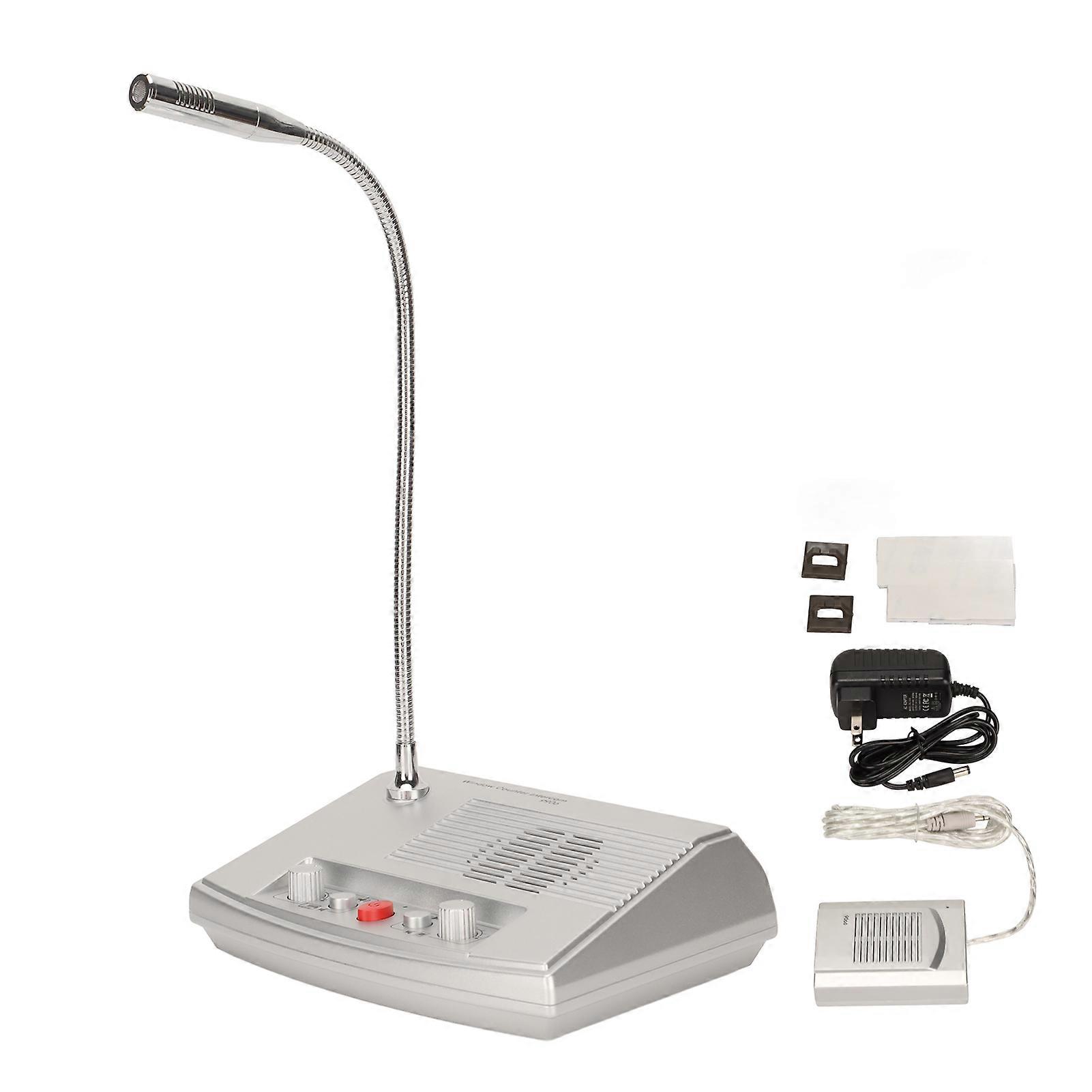 Window Intercom System Premium Speaker Sensitive Mic Flexible Control Window Speaker System for Bank Hospital 100?240V US Plug