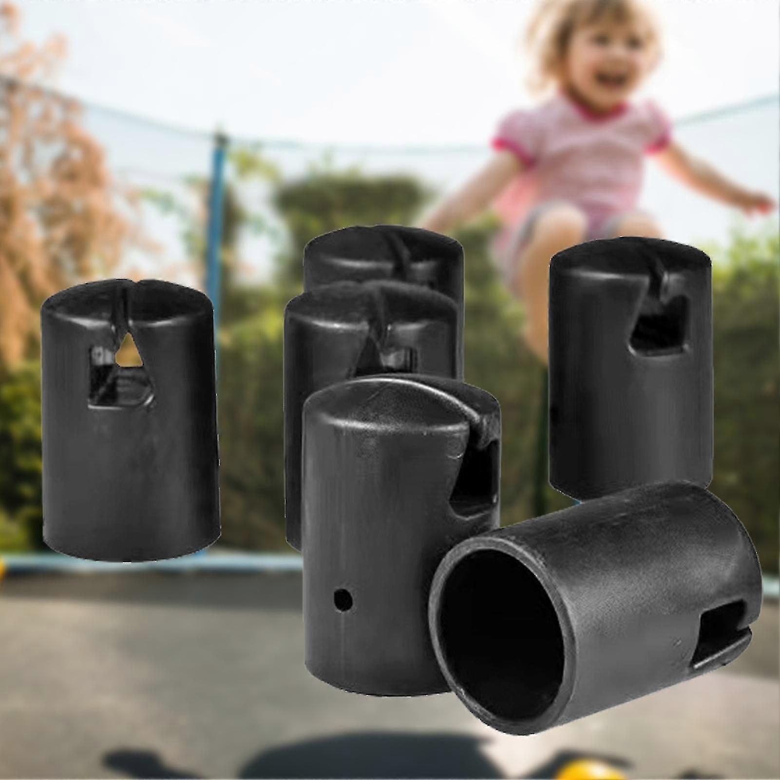 1 Set Trampoline Enclosure Pole Caps Wear Resistant High Strength Smooth Edge Super Stability Trampoline Enclosure Pole Safety Caps With Screws Trampo