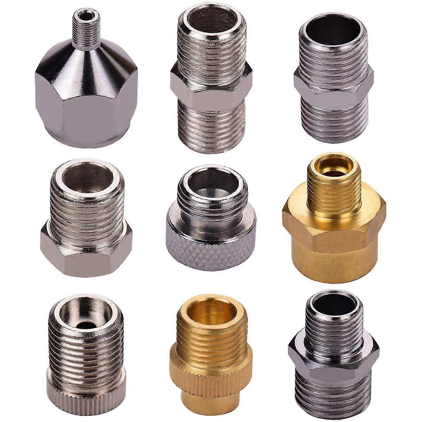 9pcs Universal Airbrush Adaptor Kit Fitting Connector Set