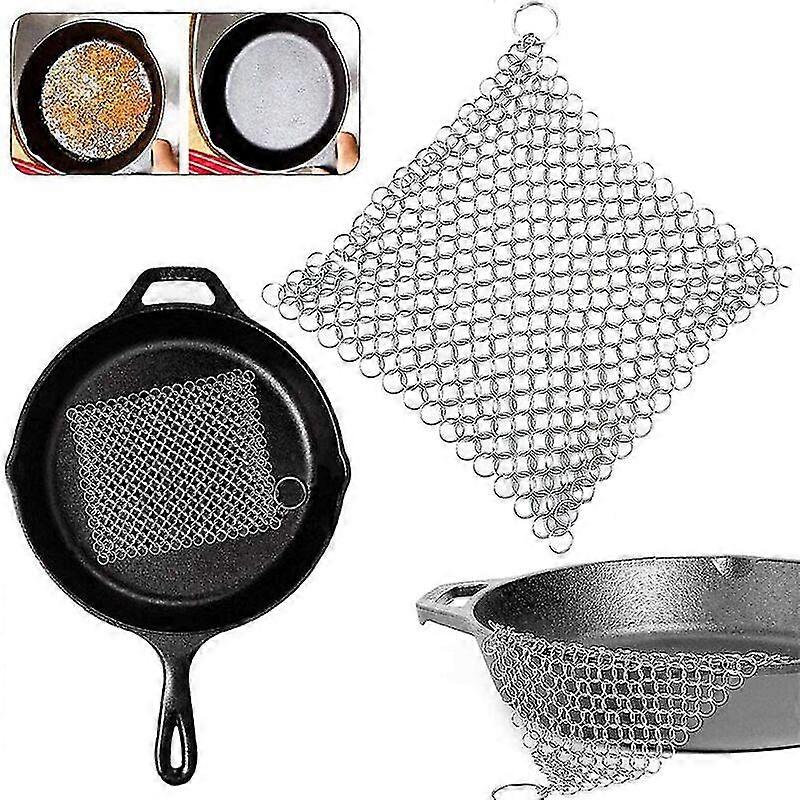 מברשת קרצוף ברזל יצוק נירוסטה שרשרת מברשת כלי מטבח