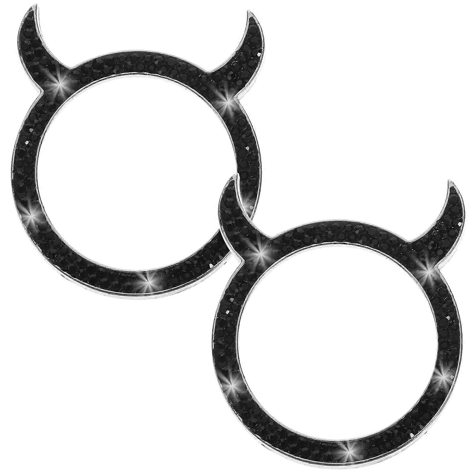 2pcs Push To Start Button Cover Engine Start Stop Button Cover Start Stop Decoration Ring
