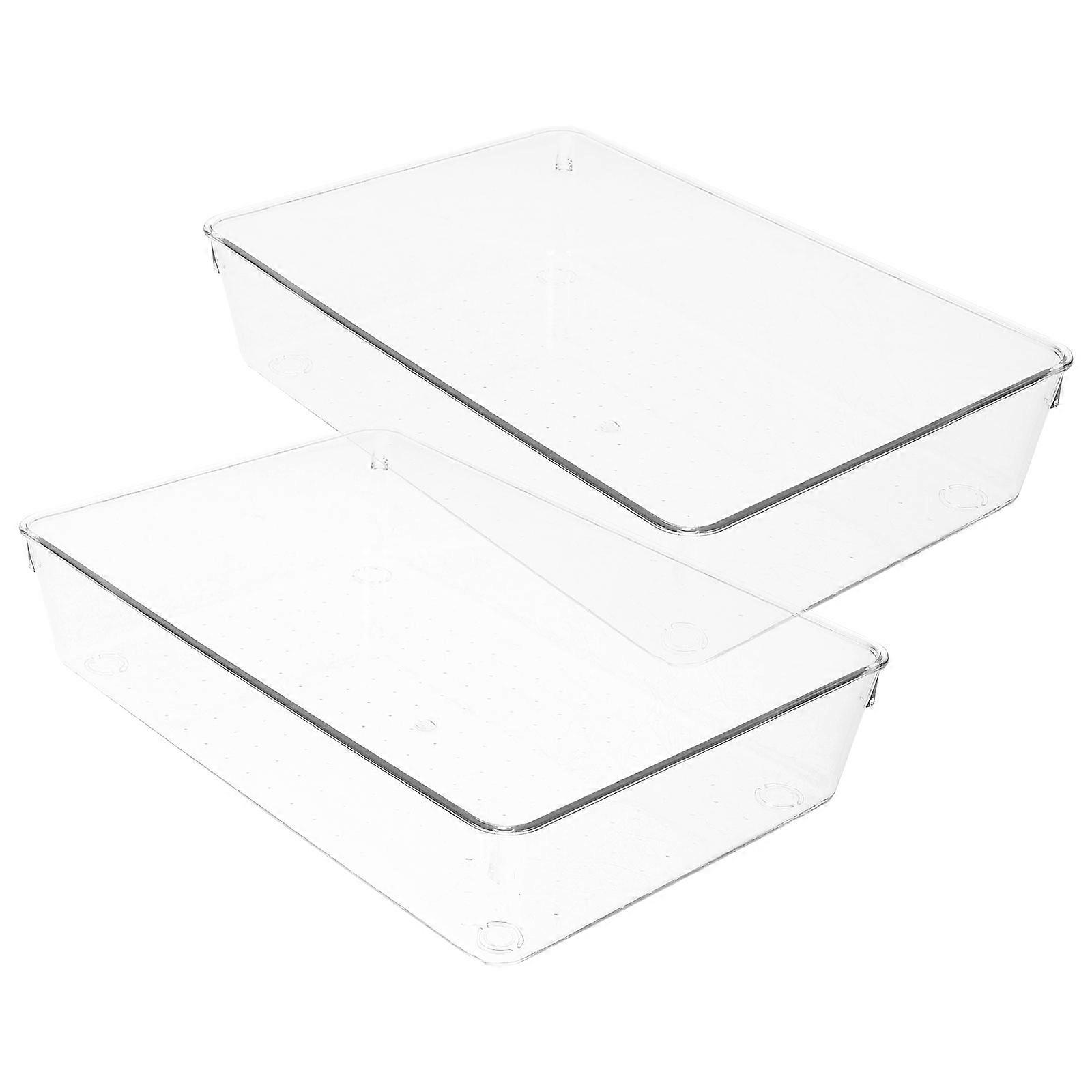 2pcs Narrow Drawer Organizer Combined Cutlery Storage Organizers Desk Drawer Dividers Organizer Boxes