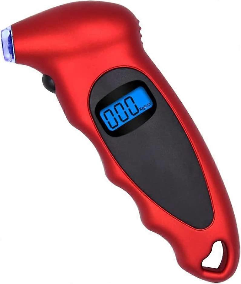 Digital Tire Pressure Gauge LCD Display 100PI LCD Screen 4 Parameters Red Tire Pressure Tire Meter Measuring Tool