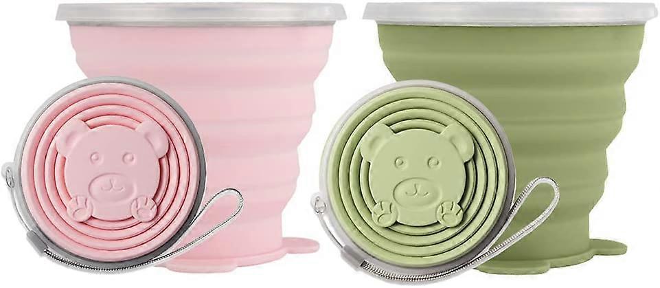 2 pieces silicone collapsible outdoor folding cup, camping drinking cup (180ml)