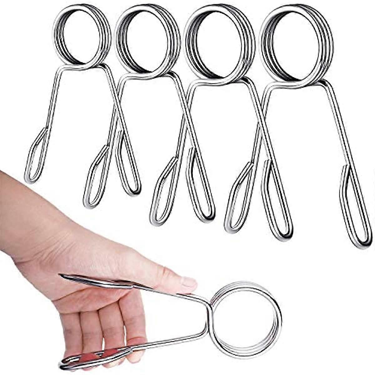 4 Pieces 2 Inch Dumbbell Spring Collars Barbell Clamps Locking Collars Clips for Weightlifting Exercise Fitness Training Supplies