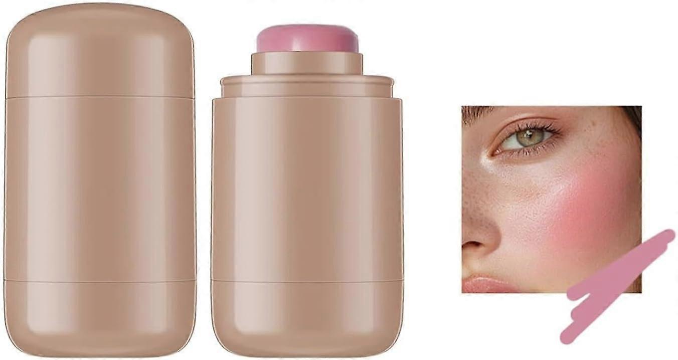 Pocket Blush Stick, Multipurpose Long Lasting Smooth Blush Stick, 3-In-1 Buildable Natural Matte Blush Stick for Cheeks, Eyes, and Lips