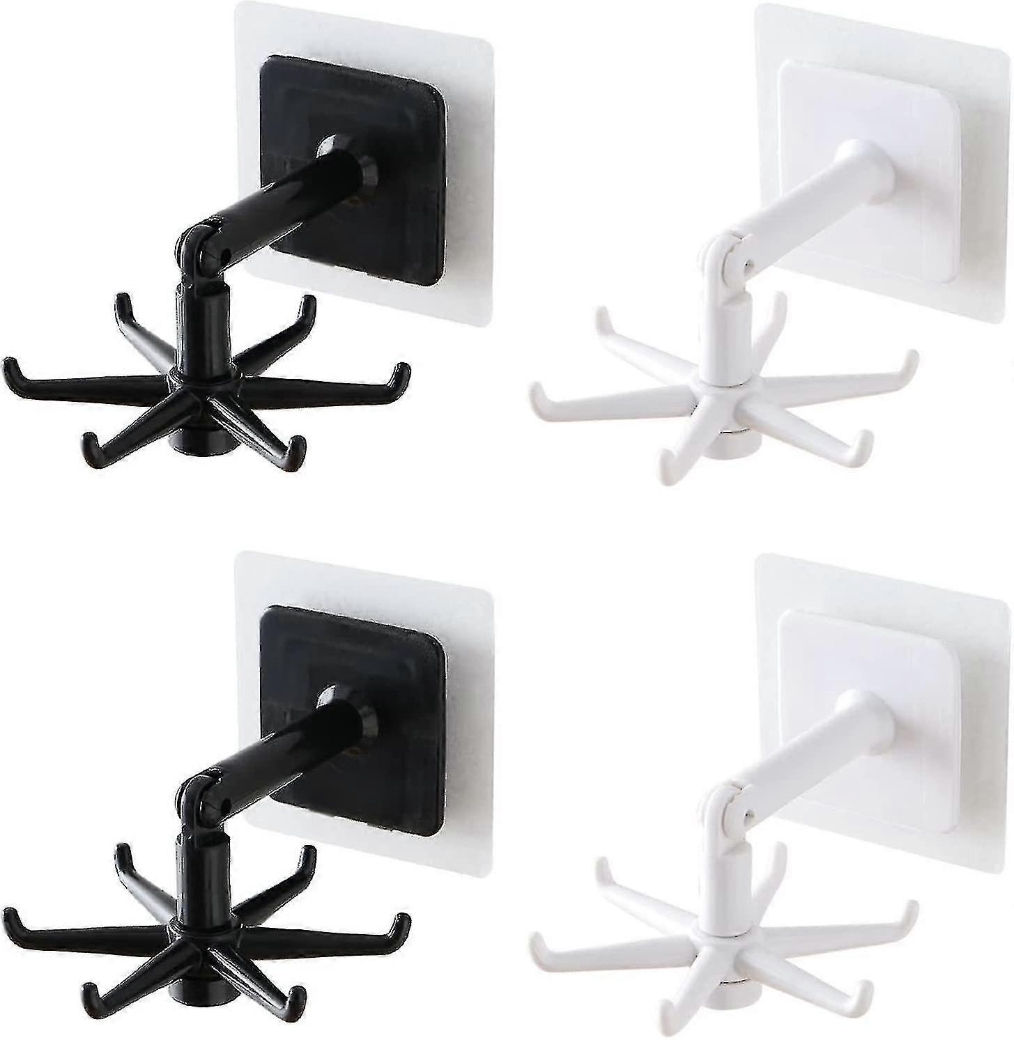 4 Pack Hooks 360 De Rotating Folding Hook 6-,vertical Flip Hook+