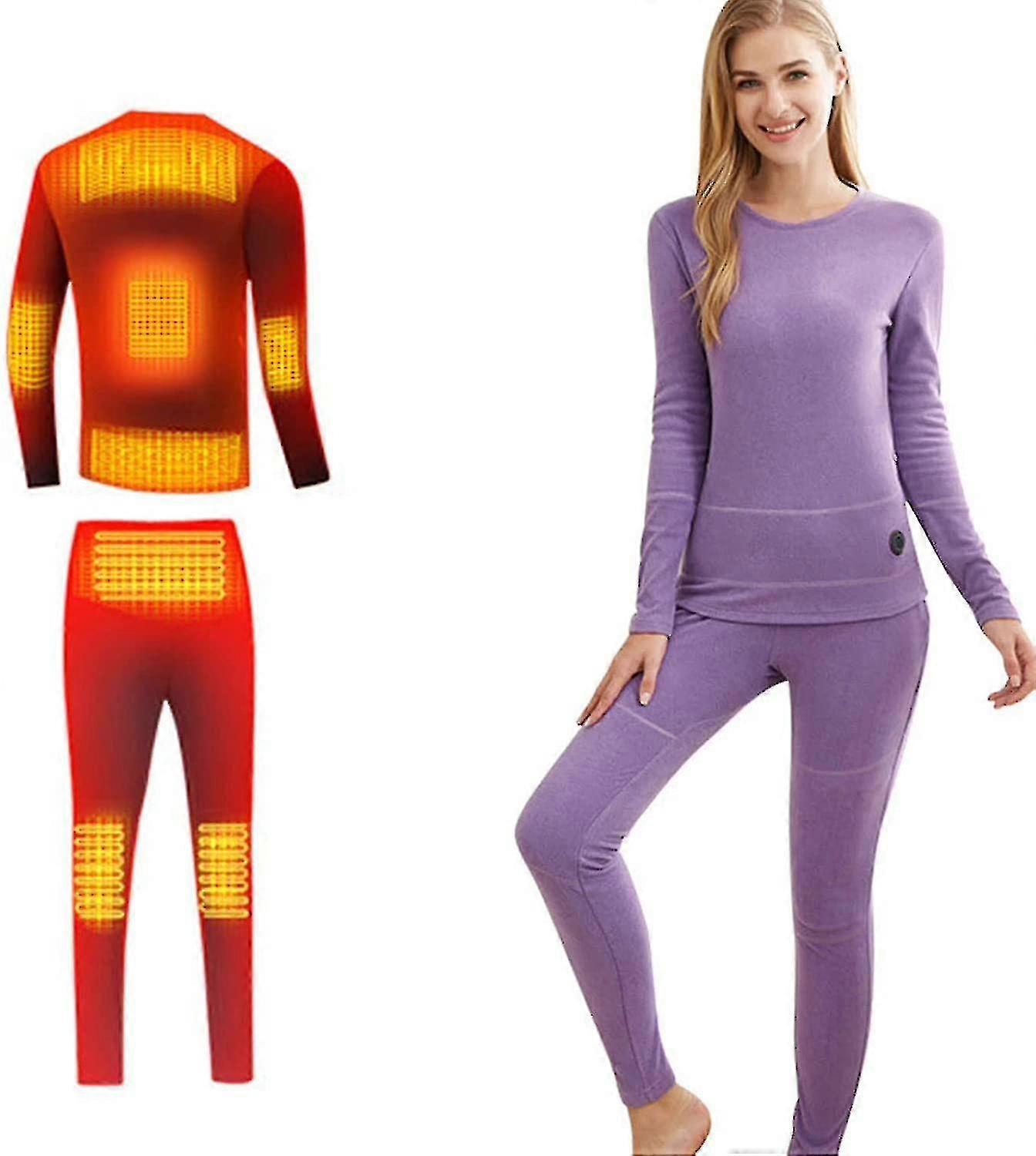Heating Thermal Underwear Set For Men Women,usb Electric Heated Underwear Base Layer Top And Bottom Long Johns Set