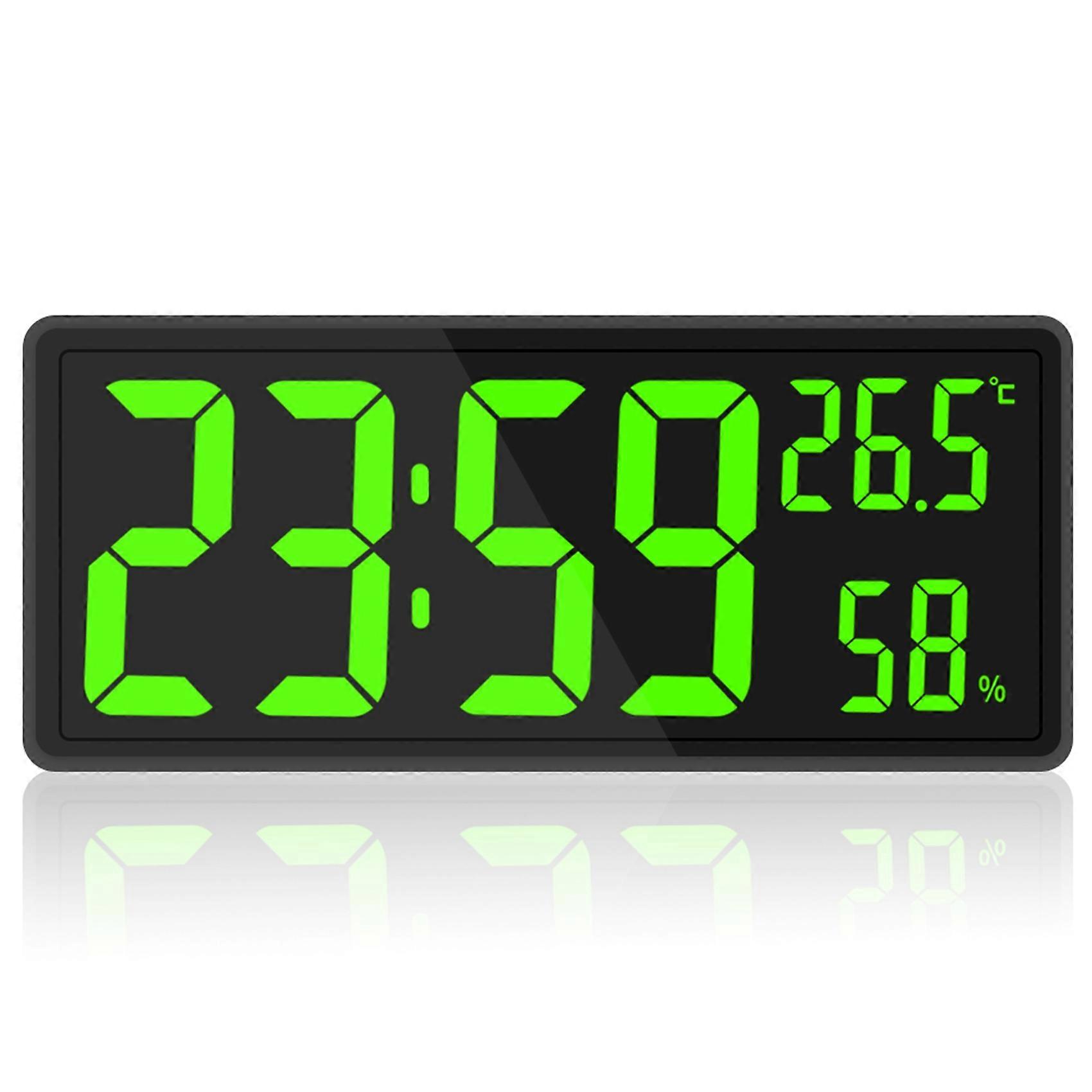 LED Digital Wall Clock, Digits Display,Indoor Temperature&Humidity,for Farmhouse, Home,Classroom,Of