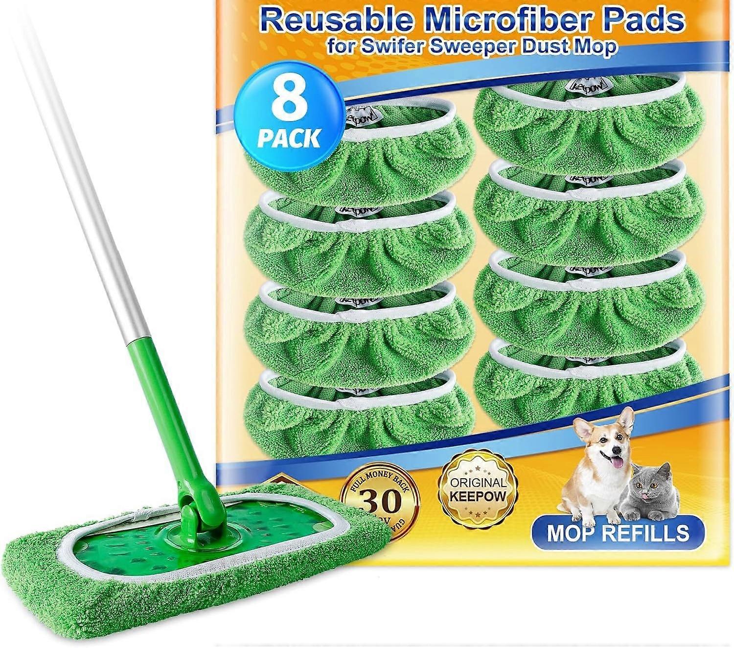 8* moppeklutvask Gjenbruk mopp flat mopp erstatningsklutdeksel