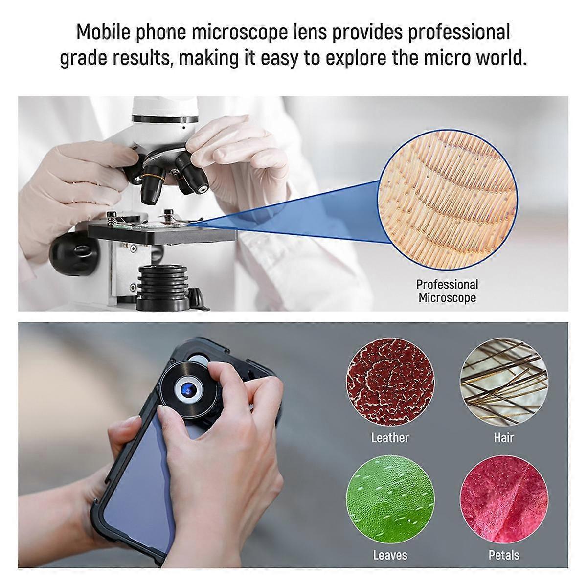 45X Cell Phone Microscope Lens with Backplate Holder for 17mm Threaded Lens Backplate Holder Rabbit Hutch Accessories