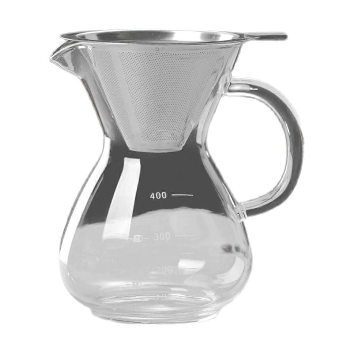 Glass Coffee Pot with Filter High Temperature Resistant Espresso Pots Graduated Scale Coffee Server