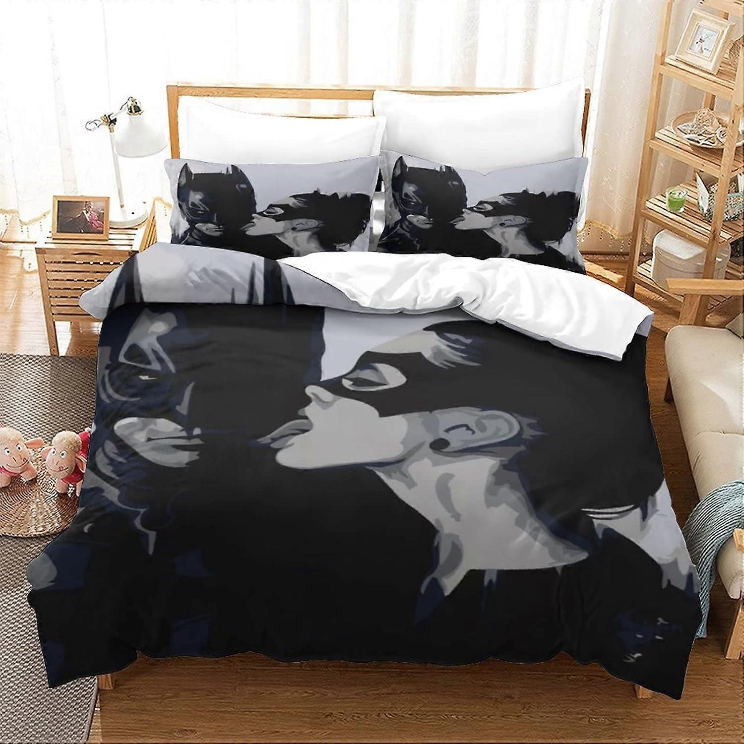 Invincible D Mark Grayson Printed Effect Duvet Cover Set with Pillowcases,Microfiber Superhero Bedding Set Single Comforterx 135*200 CM