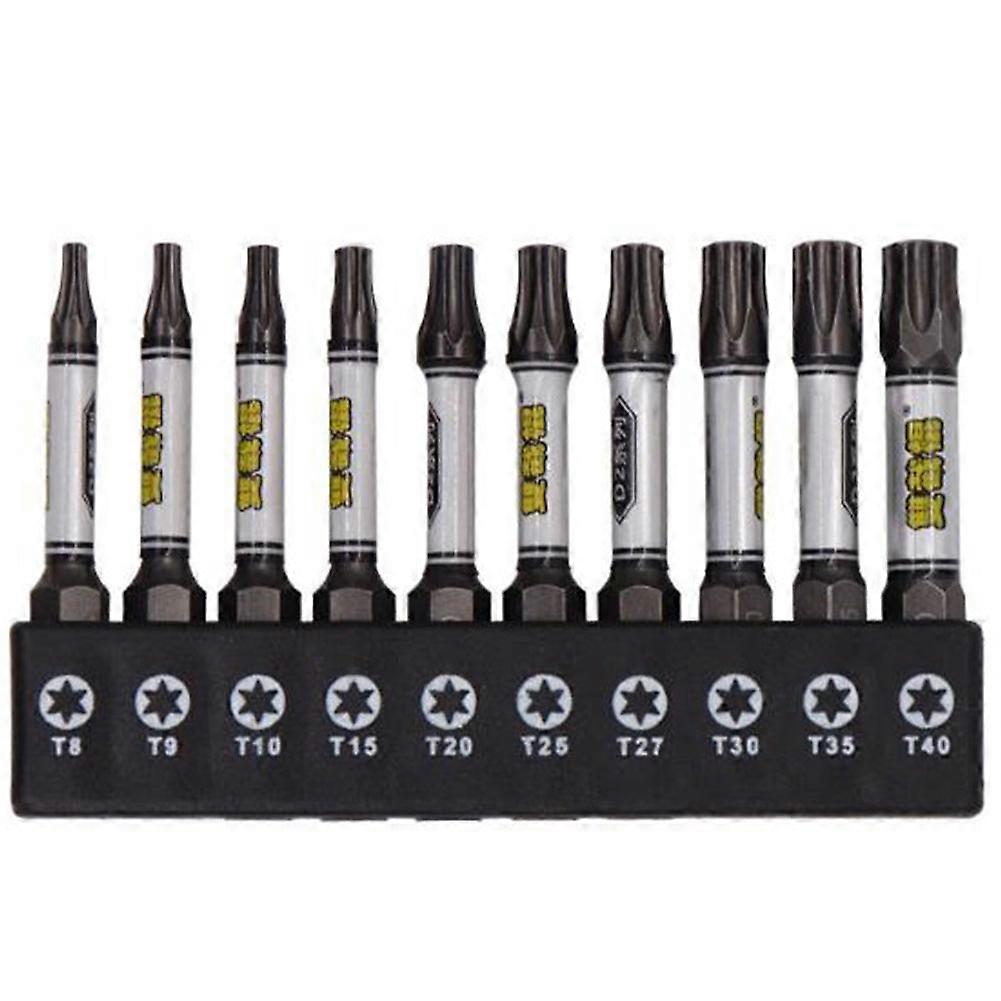 10pcs 1/4 Screwdriver Bit Set Magnetic Impact Cross Hexagonal Torx With Bit Holder For Socket Switch Power Tool