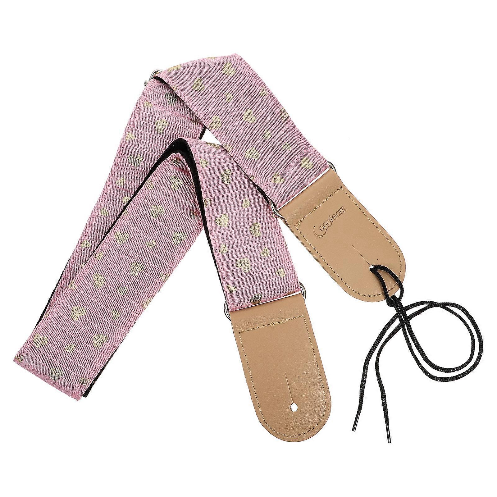1Pc divatgitár kiegészítő gitár szíj kopásálló gitárszíj (rózsaszín)