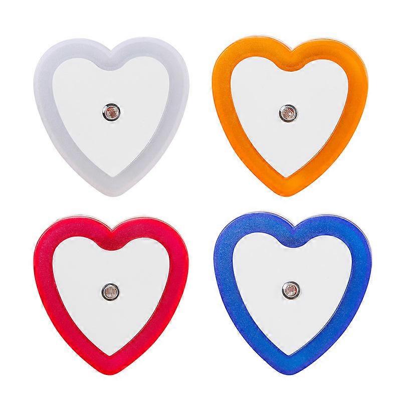 4-piece heart shaped intelligent light control sensing small night light (multi-color),2024 Ping